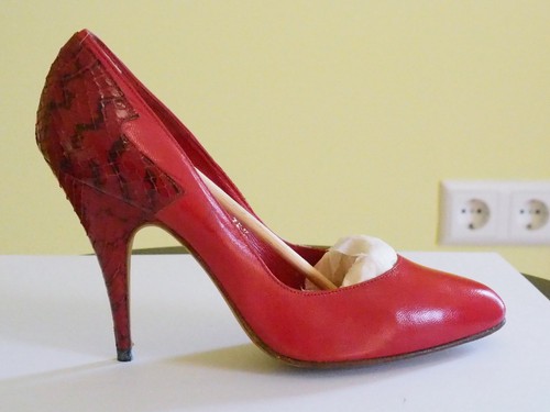 High heels rot leder absatz - heels,,